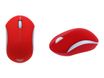 T'nB RUBBY - Ratón - ergonómico - óptico - 3 botones - inalámbrico - 2.4 GHz - receptor inalámbrico USB - plata, rojo