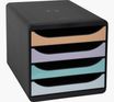 Exacompta BIG-BOX - Armario de cajones - 4 cajones - para A4 Plus - negro, glossy pastel