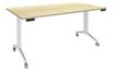 Burocean Réunion - Flip top table - móvil - rectangular - arce - blanco base