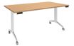 Burocean Réunion - Flip top table - móvil - rectangular - verde haya - blanco base