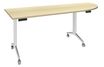 Burocean Réunion - Flip top table - móvil - rectangular with rounded side (right) - arce - blanco base