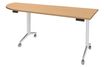 Burocean Réunion - Flip top table - móvil - rectangular with rounded side (left) - verde haya - blanco base