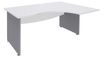 Burocean Dual - Escritorio - acodado a la derecha - perla blanca - aluminio base