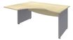 Burocean Dual - Escritorio - acodado a la izquierda - arce - aluminio base