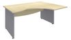Burocean Dual - Escritorio - en escuadra (derecha) - arce - aluminio base