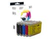 SWITCH - Paquete de 4 - negro, amarillo, cián, magenta - compatible - cartucho de tinta - para Brother DCP-135, 150, 153, 350, 560, 770, MFC-235, 260, 3360, 465, 5860, 680, 845, 885