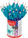 Maped Kidy'Learn - Bote de 22 Lápices grafito Blackpep's triangular HB - con goma + guías para dedos (41% material reciclado)