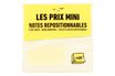 Les Prix Mini - Bloc de notas reposicionables Cube - 400 hojas - 76 x 76 mm - amarillo pastel