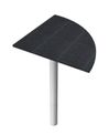 Artarredi Presto - Elemento de encimera de mesa - 90° corner (rounded) - negro ceniza