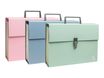 Exacompta AutentiK - Archivo de expansión - 18 compartimentos - para A4 (210 x 297 mm) - capacidad: 1440 hojas - azul-gris, rosa caramelo, verde salvia
