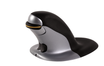 Fellowes Penguin Large - Ratón vertical - diestro y zurdo - laser - inalámbrico - 2.4 GHz - receptor inalámbrico USB - negro, plata