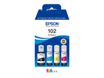 Epson 102 Multipack - Paquete de 4 - negro, amarillo, cián, magenta - original - cartucho de tinta - para EcoTank ET-15000, 2750, 2751, 2756, 2850, 2851, 2856, 3850, 4750, 4850, 4856