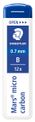 STAEDTLER Mars micro carbon - Minas de lápiz - B - negro jet - 0.7 mm - para graphite 760, 762, 779