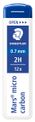 STAEDTLER Mars micro carbon - Minas de lápiz - 2H - 0.7 mm - para graphite 779