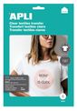 APLI PAPER Transfer paper - Blanco - A4 (210 x 297 mm) 10 hoja(s) papel de transferencia sobre tela