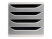 Exacompta BIG-BOX Classic - Armario de cajones - 4 cajones - para A4 Plus - gris claro, stone grey