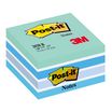 Post-it 2028-B - Bloque de notas en cubo - 76 x 76 mm - 450 hojas (5 x 90) - blanco, celeste, azul ultra, azul pastel, esmeralda