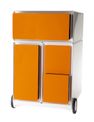 Paperflow - Pedestal - móvil - 4 cajones - naranja