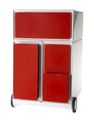 Paperflow - Pedestal - móvil - 4 cajones - rojo