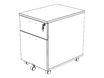 Simmob IDRA - Pedestal - móvil - 2 cajones - madera de cerezo