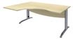 Burocean Idra - Escritorio - rectangular curvado (izquierda) - arce - aluminio base