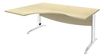 Burocean Idra - Escritorio - rectangular curvado (izquierda) - arce - blanco base