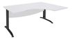 Burocean Idra - Escritorio - rectangular curvado (derecha) - blanco perla - antracita base