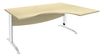 Burocean Idra - Escritorio - rectangular curvado (derecha) - arce - blanco base