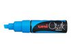 Uni Chalk PWE-8K - Marcador - no permanente - azul claro - tinta pigmentada al agua - 8 mm - grande