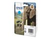 Epson 24XL - 8.7 ml - XL - cián - original - blíster - cartucho de tinta - para Expression Photo XP-55, 750, 760, 850, 860, 950, 960; Expression Premium XP-750, 850