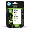 HP 300 - Paquete de 2 - negro, color (cian, magenta, amarillo) - original - cartucho de tinta - para Deskjet D1663, D1668, D2680, D5560, F2420, F4213, F4580; ENVY 100 D410, 11X D411, 120
