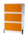 Paperflow easyBox - Pedestal - móvil - 3 cajones - plástico ABS, poliestireno - blanco, naranja