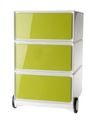 Paperflow easyBox - Pedestal - móvil - 3 cajones - plástico ABS, poliestireno - blanco, verde
