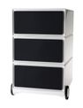 Paperflow easyBox - Pedestal - móvil - 3 cajones - plástico ABS, poliestireno - negro, blanco