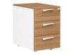 Gautier office XENON - Pedestal - móvil - 3 cajones - melamine coated particle board - blanco, Italian wild cherry wood