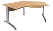 Burocean Idra - Escritorio - 120° corner - verde haya - aluminio base