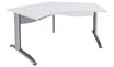 Burocean Idra - Escritorio - 120° corner - blanco perla - aluminio base