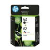HP 62 - Paquete de 2 - negro pigmentado, color (cian, magenta, amarillo) - original - negro, color (cian, magenta, amarillo) - cartucho de tinta - para ENVY 55XX, 56XX, 76XX; Officejet 200, 250, 57XX, 8040
