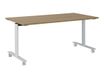 Gautier office YES! - Mesa - móvil - rectangular - cereza - blanco, RAL 9003 base