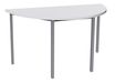 Burocean MODULAIRES - Mesa - media luna - blanco perla - aluminio base