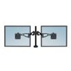 Fellowes Professional Series Depth Adjustable Dual Monitor Arm - Kit de montaje - brazo ajustable - para 2 monitores - hierro - negro - montable en escritorio