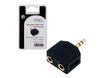 MCL - Separador de audio - mini-phone stereo 3.5 mm macho a mini-phone stereo 3.5 mm hembra