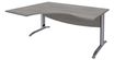Burocean Idra - Escritorio - rectangular curvado (izquierda) - roble gris - aluminio base