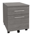 Burocean Steely Manager - Pedestal - móvil - 2 cajones - roble gris