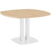 Gautier office YES! - Mesa - rectangular con lados redondeados - roble natural - blanco base