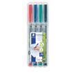 STAEDTLER Lumocolor 316 - Marcador - no permanente - negro, rojo, azul, verde - 0.6 mm - fino (paquete de 4)