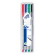 STAEDTLER triplus 334 - Rotulador - negro, rojo, azul, verde - tinta al agua - 0.3 mm - superfino (paquete de 4)