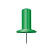 Exacompta - Pinchos - aguja de 7 mm y 10 mm de diámetro de cabeza - verde - con dispensador - paquete de 25