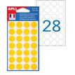 Apli Agipa - Adhesivo de decoración - círculo - 1,5 cm de diámetro - 6 hojas - amarillo - permanente (paquete de 168)