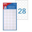 Apli Agipa - Adhesivo de decoración - círculo - 1,5 cm de diámetro - 6 hojas - blanco - permanente (paquete de 168)